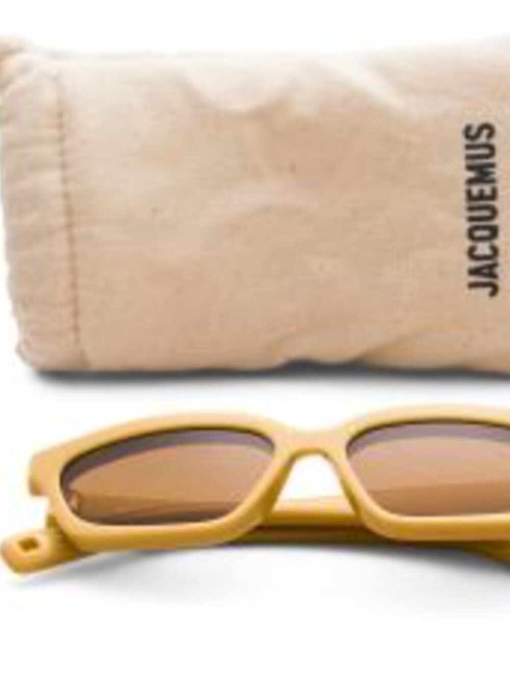 Jacquemus Cream Yellow Rectangular Sunglasses - Picture 12 of 12